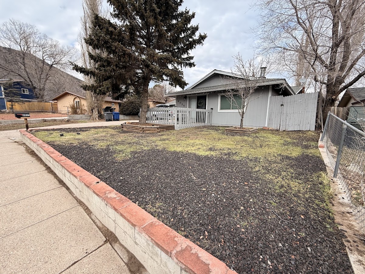 Cleared front yard bed